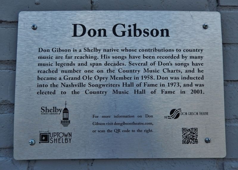 Don Gibson Marker. Click for full size. Don Gibson Marker image. Click for full size.