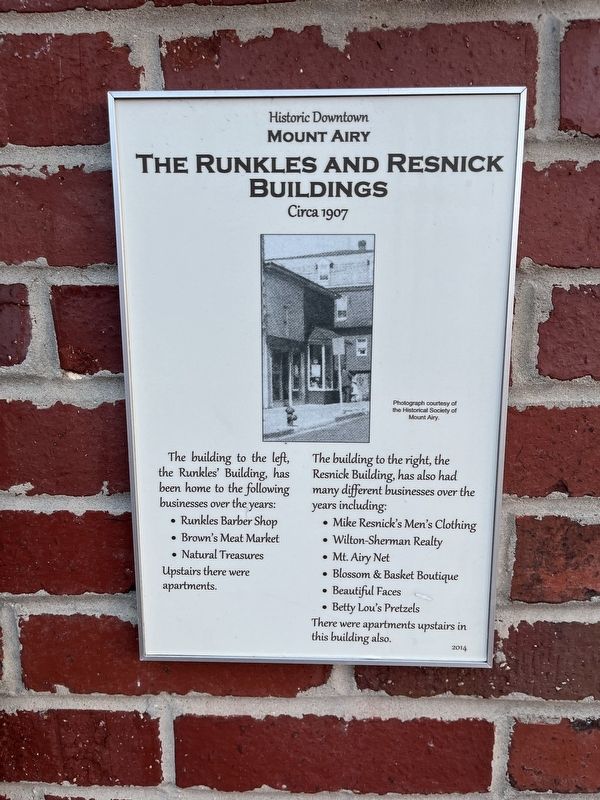 The Runkles and Resnick Buildings Marker image. Click for full size.