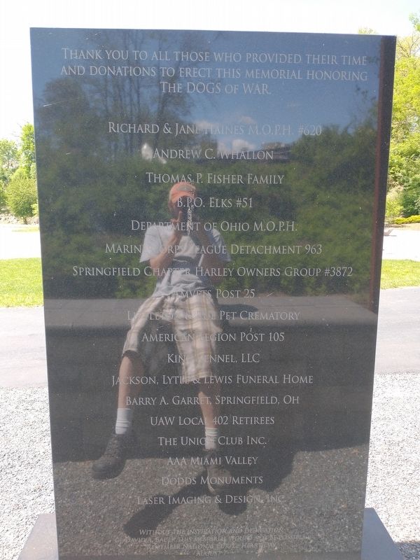 The K-9 War Dogs Memorial. Click for full size. The K-9 War Dogs Memorial image. Click for full size.