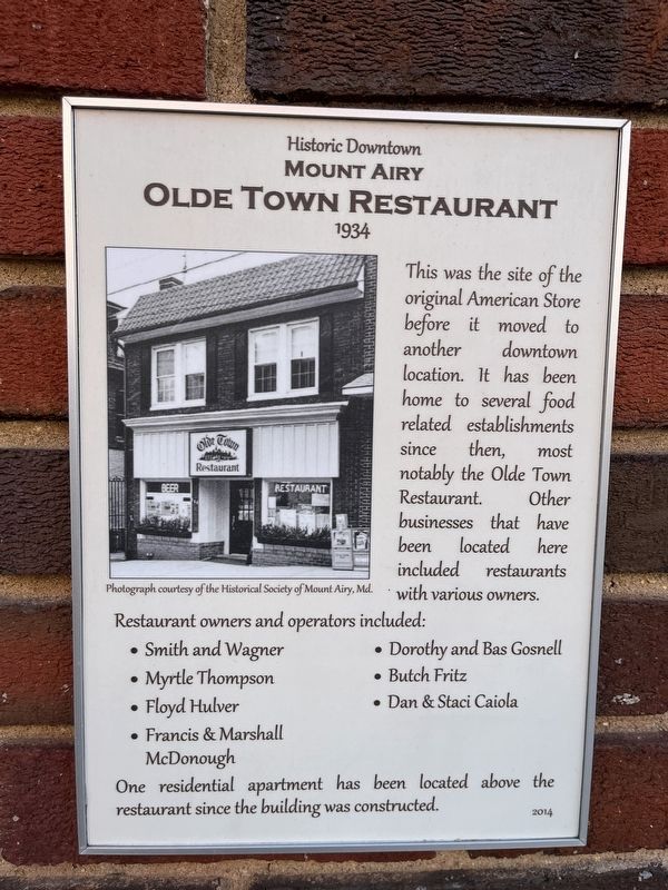Olde Town Restaurant Marker image. Click for full size.