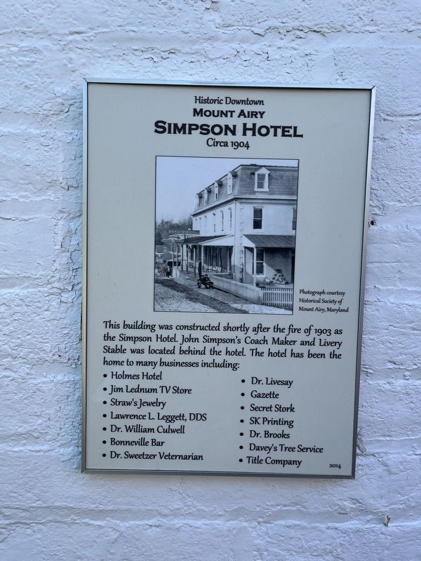 Simpson Hotel Marker image. Click for full size.