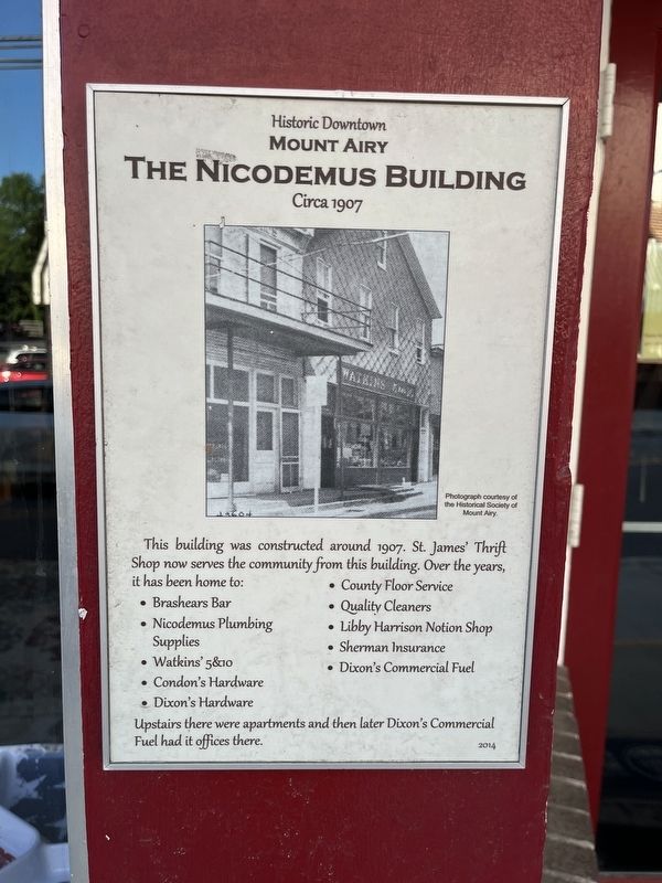 The Nicodemus Building Marker image. Click for full size.