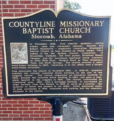 Countyline Missionary Baptist Church Marker. Click for full size. Countyline Missionary Baptist Church Marker image. Click for full size.