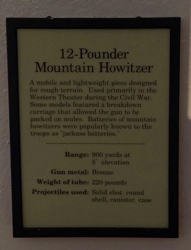 12 - Pounder Mountain Howitzer Marker image. Click for full size.