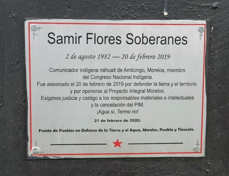 Samir Flores Soberanes Marker image. Click for full size.