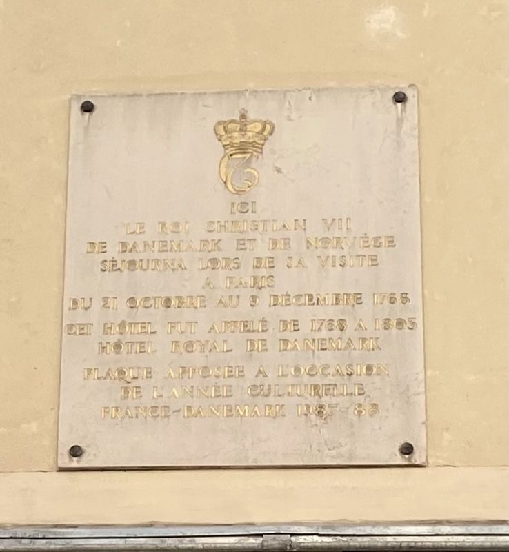 Hôtel Royal de Denmark Marker. Click for full size. Hôtel Royal de Denmark Marker image. Click for full size.
