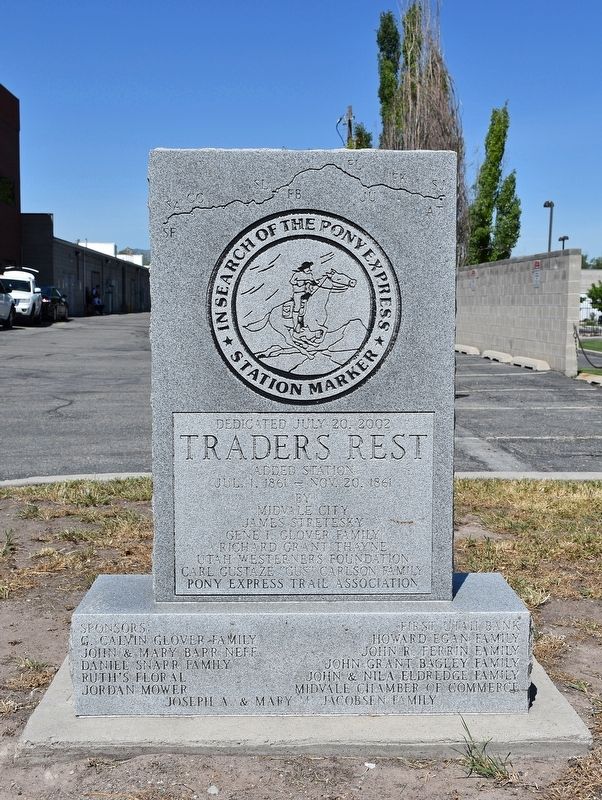 Traders Rest Marker, front. Click for full size. Traders Rest Marker, front image. Click for full size.