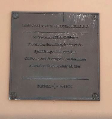 Don Gaspar de Portola Building Marker image. Click for full size.