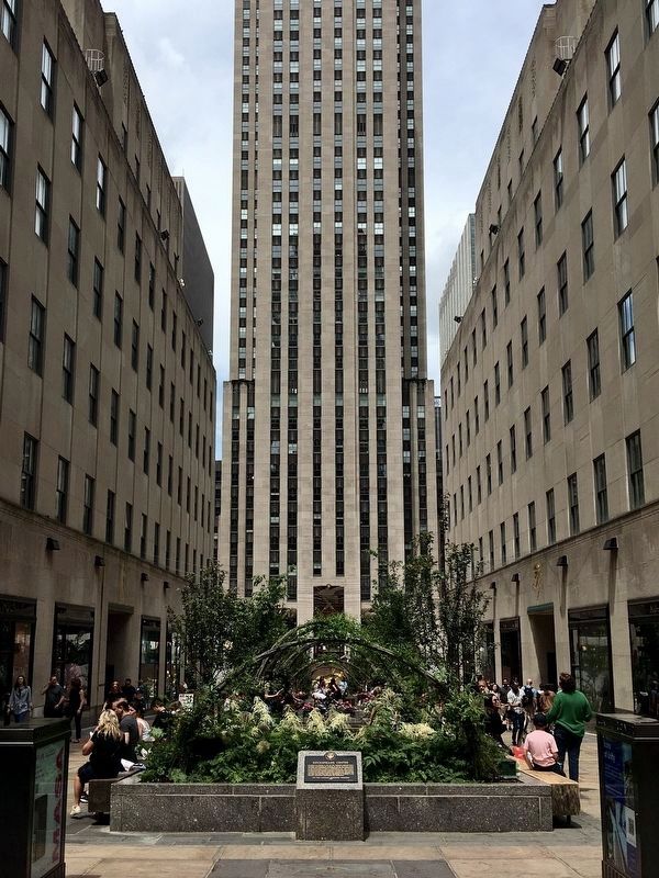 Rockefeller Center and Marker. Click for full size. Rockefeller Center and Marker image. Click for full size.