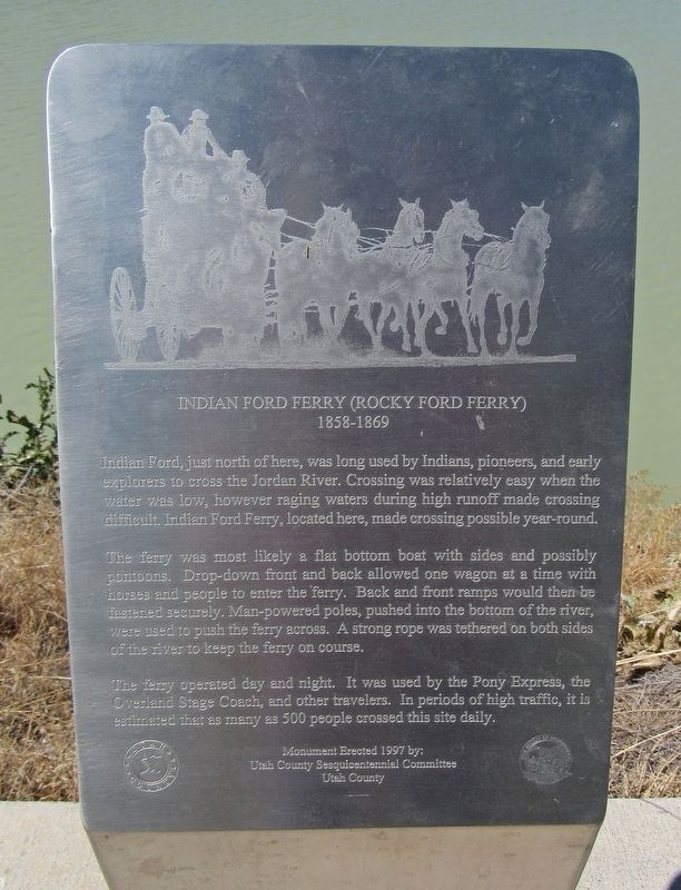 Indian Ford Ferry (Rocky Ford Ferry) Marker. Click for full size. Indian Ford Ferry (Rocky Ford Ferry) Marker image. Click for full size.