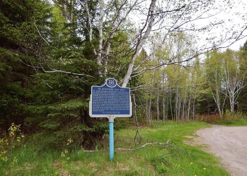 The Michipicoten Canoe Route Marker. Click for full size. The Michipicoten Canoe Route Marker image. Click for full size.