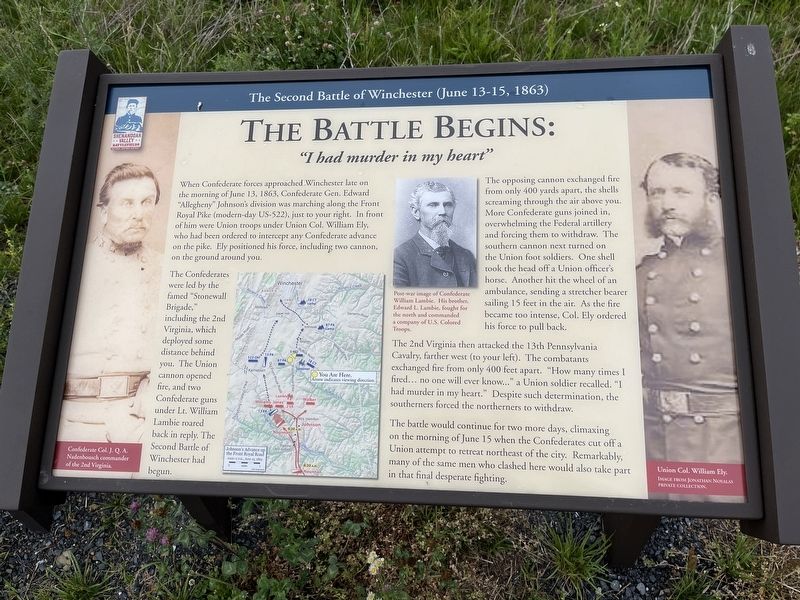 The Second Battle of Winchester (June 13-15, 1863) Marker. Click for full size. The Second Battle of Winchester (June 13-15, 1863) Marker image. Click for full size.