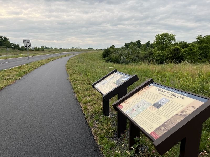 Marker located on Crosstrail Boulevard. Click for full size. Marker located on Crosstrail Boulevard image. Click for full size.