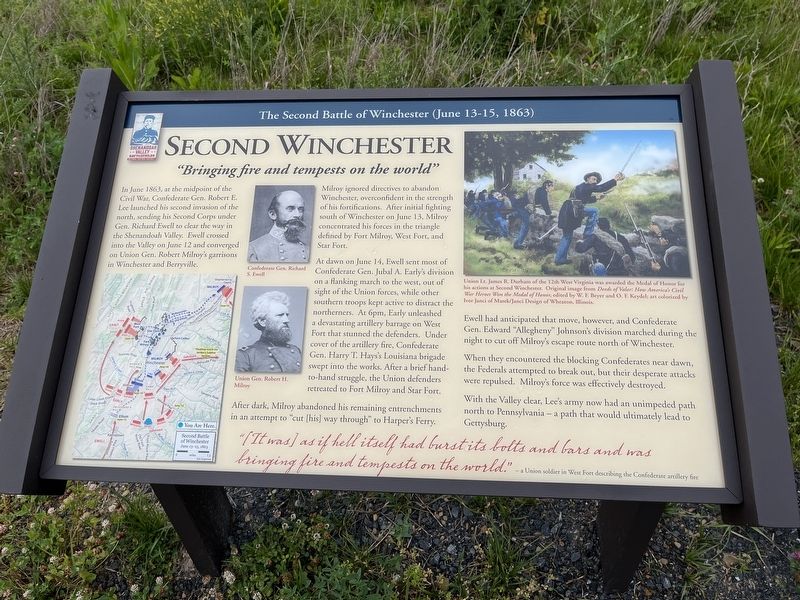 The Second Battle of Winchester (June 13-15, 1863) Marker. Click for full size. The Second Battle of Winchester (June 13-15, 1863) Marker image. Click for full size.