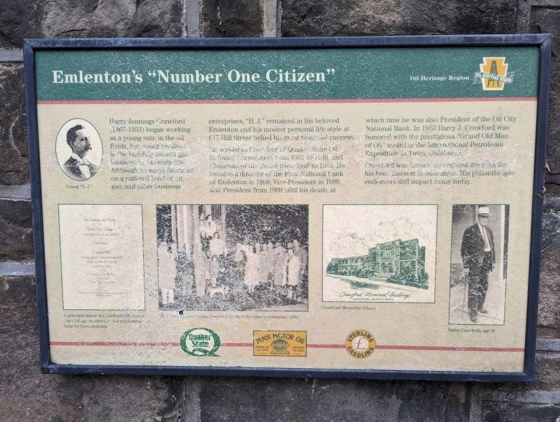 Emlenton's "Number One Citizen" Marker. Click for full size. Emlenton's "Number One Citizen" Marker image. Click for full size.