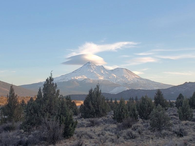 Mount Shasta creating its own weather image. Click for full size.