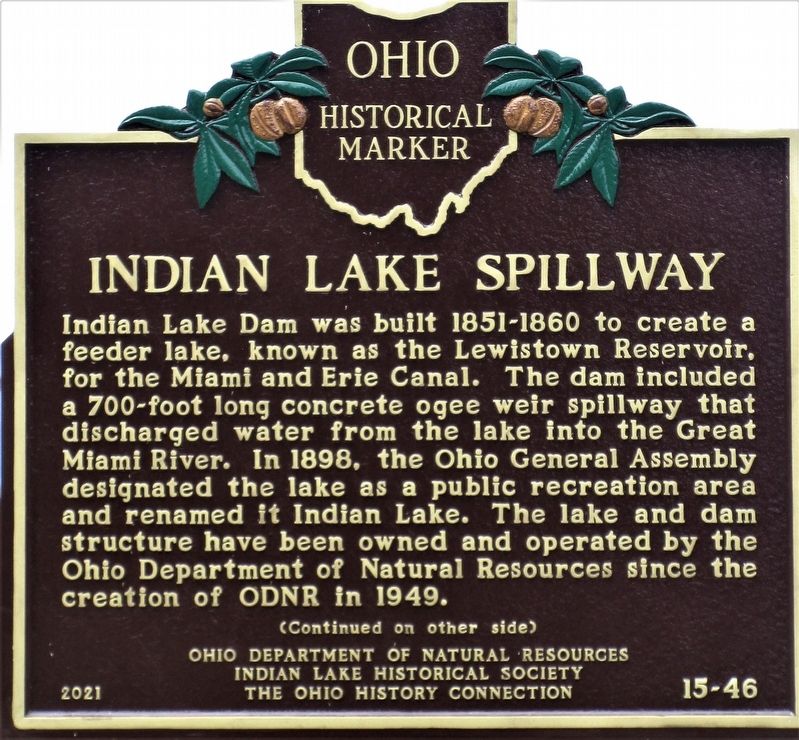 Indian Lake Spillway Marker image. Click for full size.