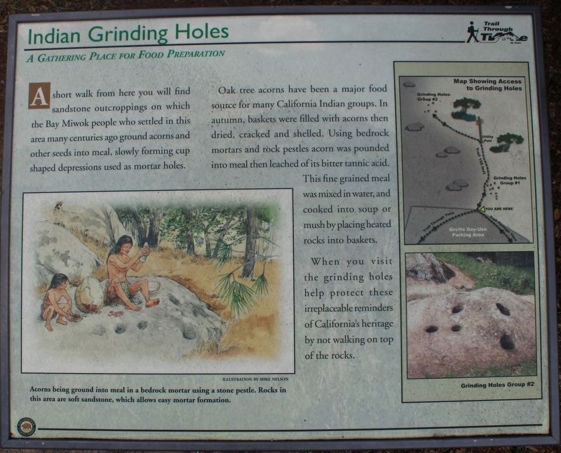 Indian Grinding Holes Marker. Click for full size. Indian Grinding Holes Marker image. Click for full size.