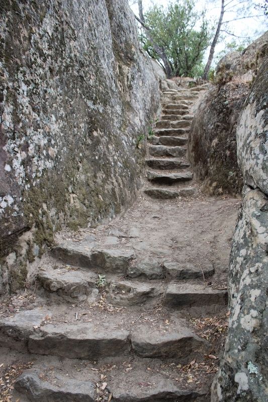 Steps leading up to the marker built by the CCC with quarried stone. Click for full size. Steps leading up to the marker built by the CCC with quarried stone image. Click for full size.