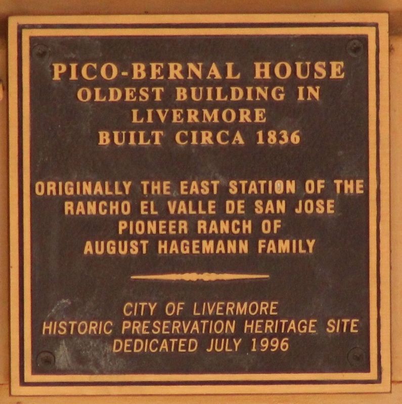 Pico-Bernal House Marker image. Click for full size.