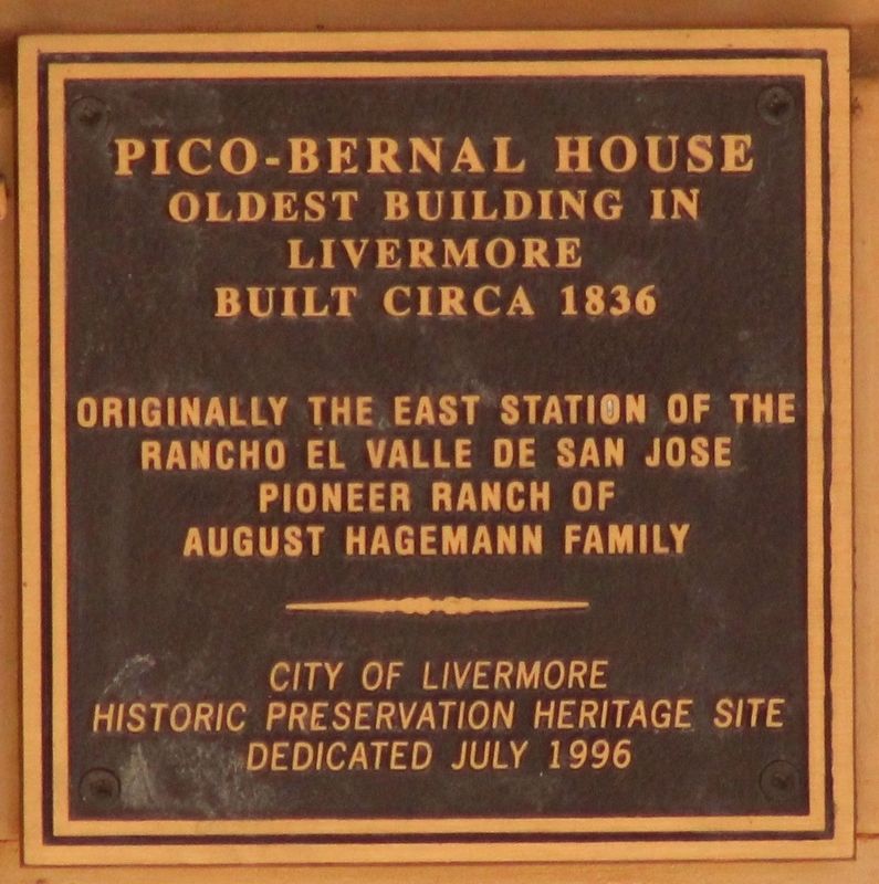 Pico-Bernal House Marker. Click for full size. Pico-Bernal House Marker image. Click for full size.