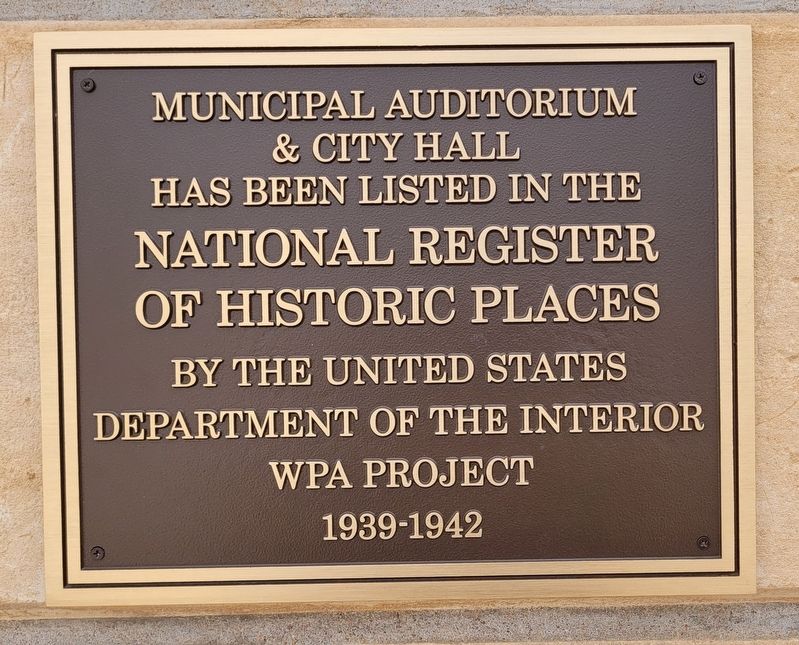Municipal Auditorium & City Hall Marker image. Click for full size.