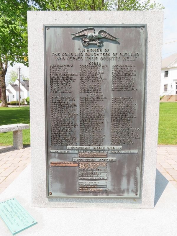Rutland Veterans Monument. Click for full size. Rutland Veterans Monument image. Click for full size.