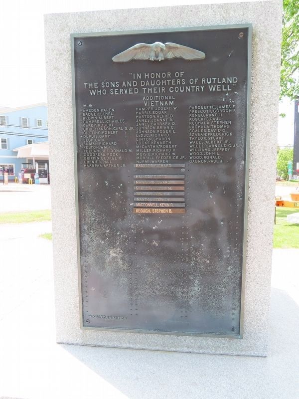 Rutland Veterans Monument. Click for full size. Rutland Veterans Monument image. Click for full size.