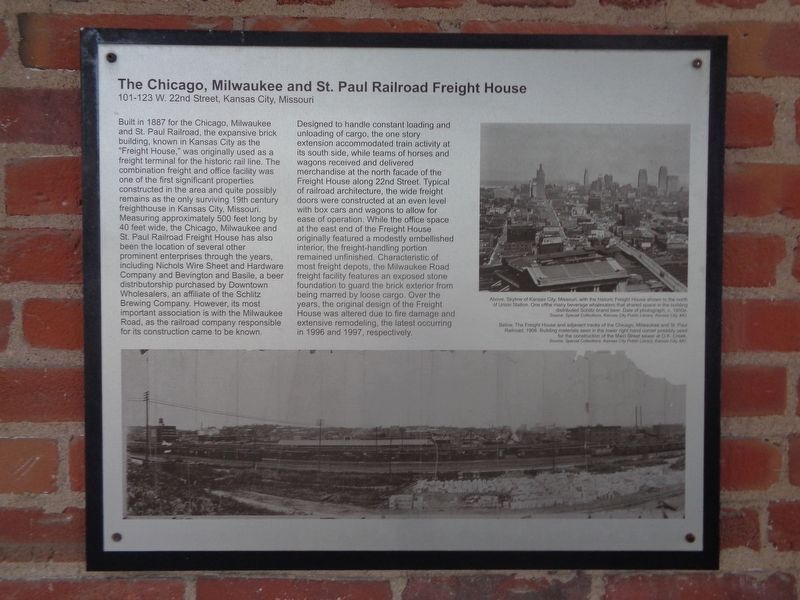 The Chicago, Milwaukee and St. Paul Railroad Freight House Marker image. Click for full size.