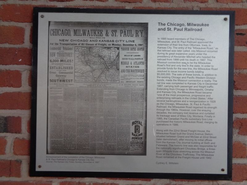 The Chicago, Milwaukee and St. Paul Railroad Marker. Click for full size. The Chicago, Milwaukee and St. Paul Railroad Marker image. Click for full size.