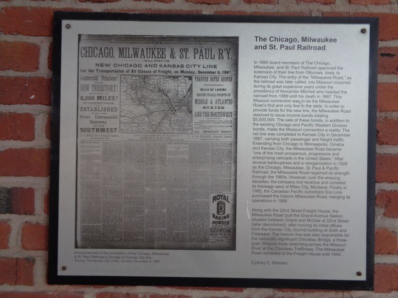 The Chicago, Milwaukee and St. Paul Railroad Marker image. Click for full size.