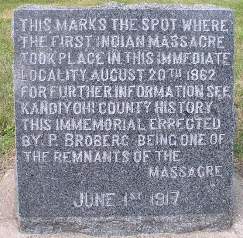 Broberg Cabin Massacre Site Marker. Click for full size. Broberg Cabin Massacre Site Marker image. Click for full size.