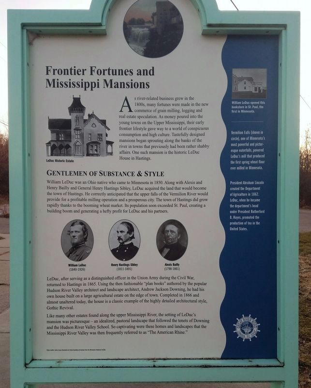 Frontier Fortunes and Mississippi Mansions Marker (reverse) image. Click for full size.