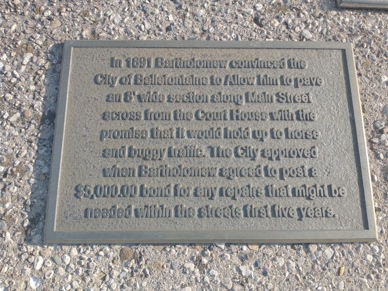 Bartholomew convinced the City of Bellefontaine Marker image. Click for full size.