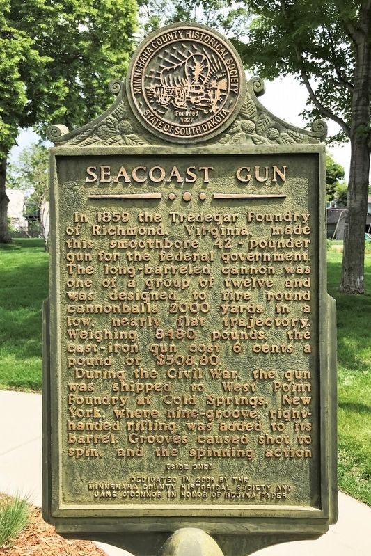 Seacoast Gun Marker <i>(Side one)</i>. Click for full size. Seacoast Gun Marker <i>(Side one)</i> image. Click for full size.