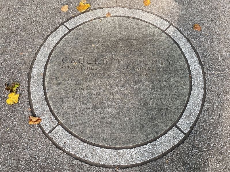 Crockett County Marker. Click for full size. Crockett County Marker image. Click for full size.