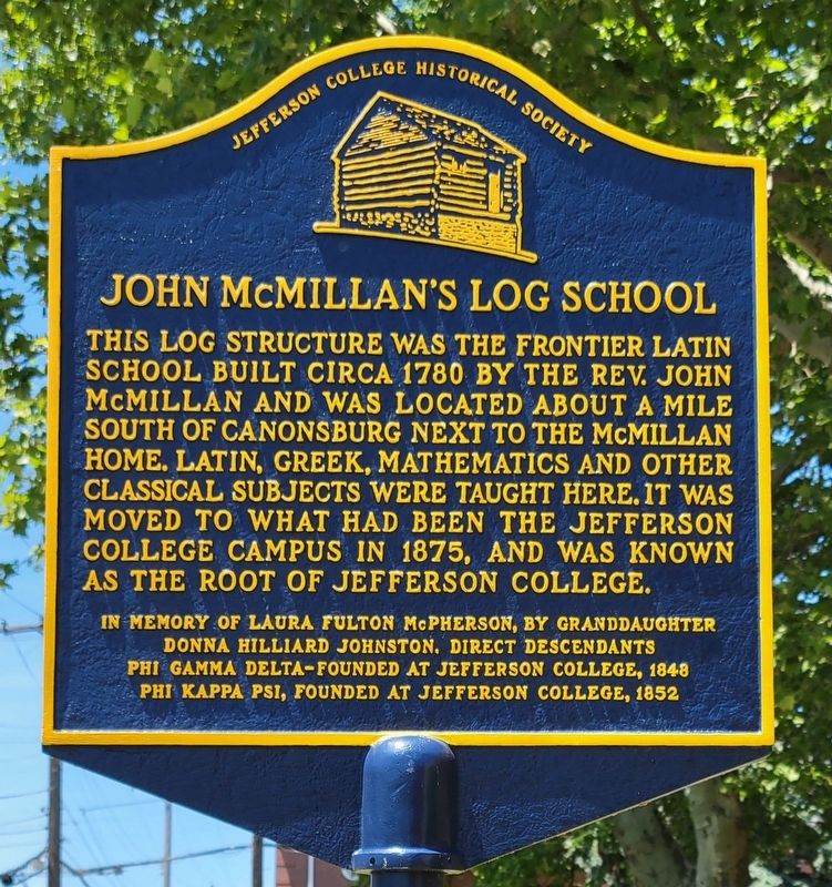 John McMillan's Log School Marker image. Click for full size.