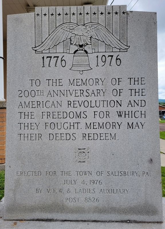 American Revolution Anniversary Memorial. Click for full size. American Revolution Anniversary Memorial image. Click for full size.