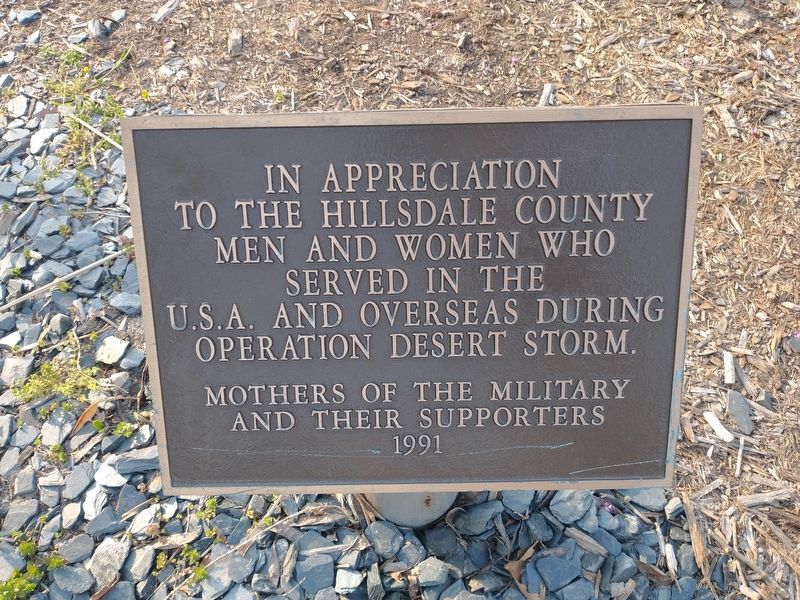 Hillsdale County Desert Storm Memorial. Click for full size. Hillsdale County Desert Storm Memorial image. Click for full size.