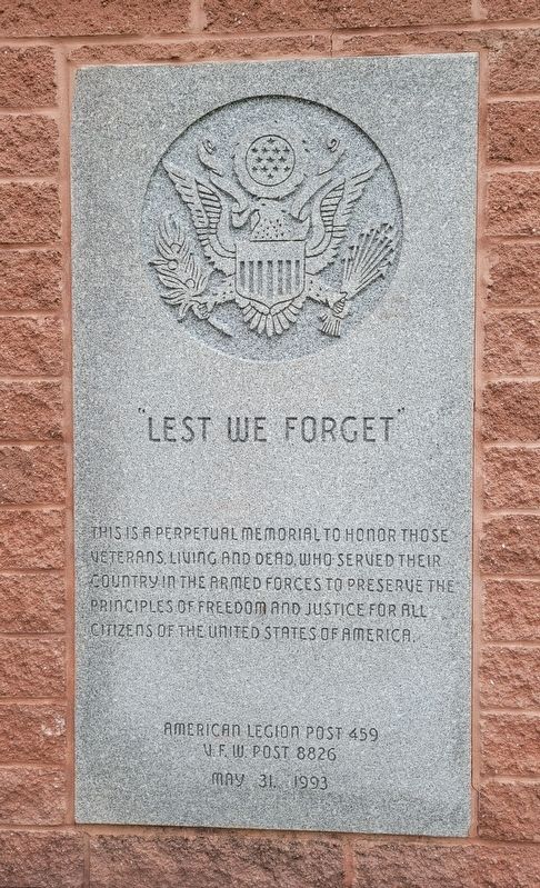 "Lest We Forget" Marker image. Click for full size.