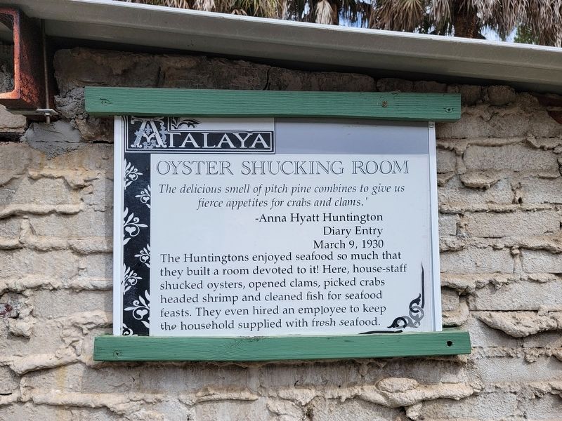 Atalaya Oyster Shucking Room Marker image. Click for full size.