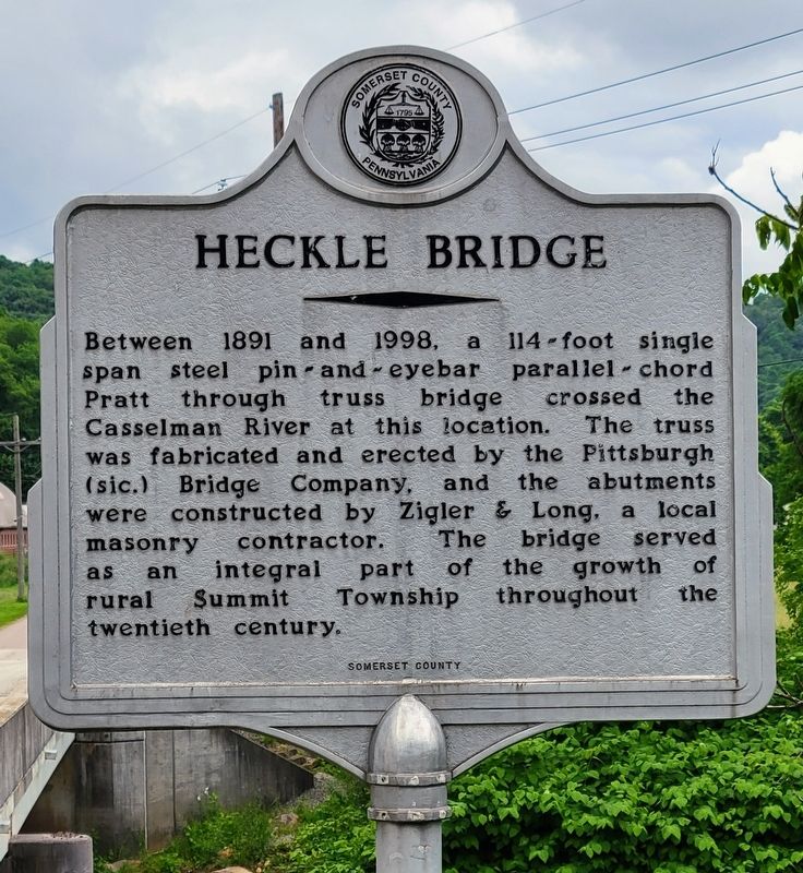 Heckle Bridge Marker. Click for full size. Heckle Bridge Marker image. Click for full size.