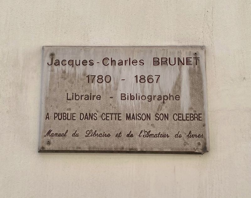 Jacques-Charles BRUNET Marker image. Click for full size.