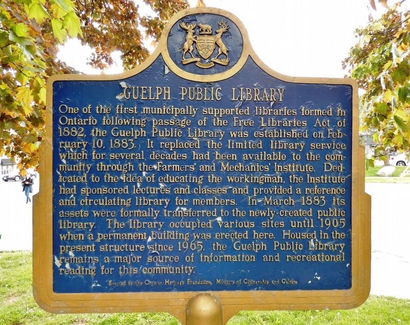 Guelph Public Library (<i>marker north side</i>) image. Click for full size.