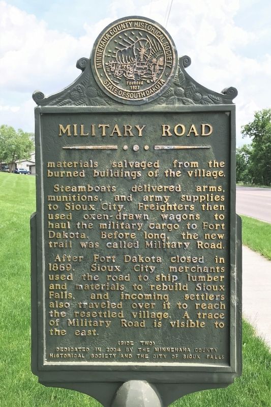 Military Road Marker <i>(Side two)</i> image. Click for full size.