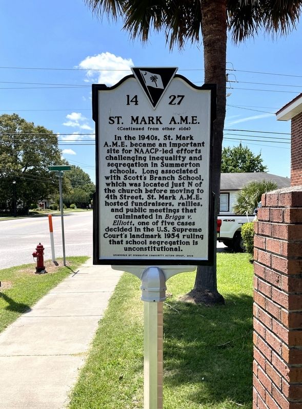 St. Mark A.M.E. Marker (Side 2). Click for full size. St. Mark A.M.E. Marker (Side 2) image. Click for full size.