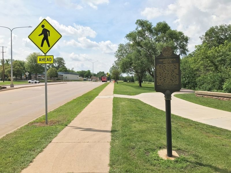 Cherry Rock Bridge Marker, from the southeast image. Click for full size.