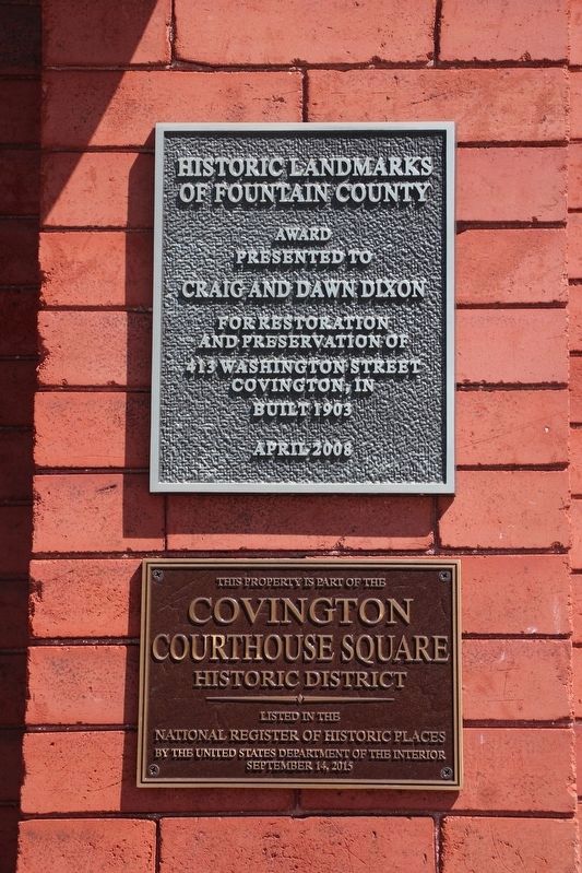 Covington - Indiana City Building Marker image. Click for full size.