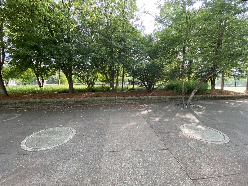 Hardin County Marker (middle), Henderson County marker (left) and McNairy County marker (right) image. Click for full size.