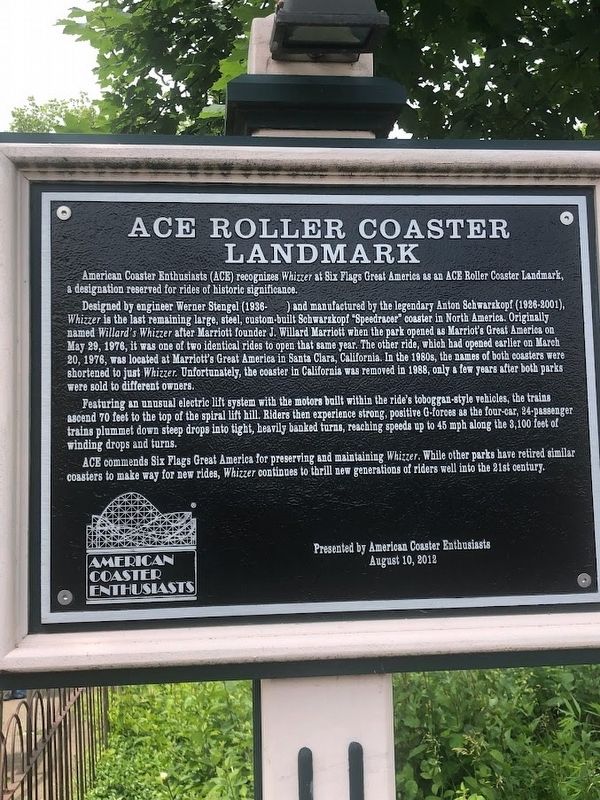 Ace Roller Coaster Landmark Marker image. Click for full size.